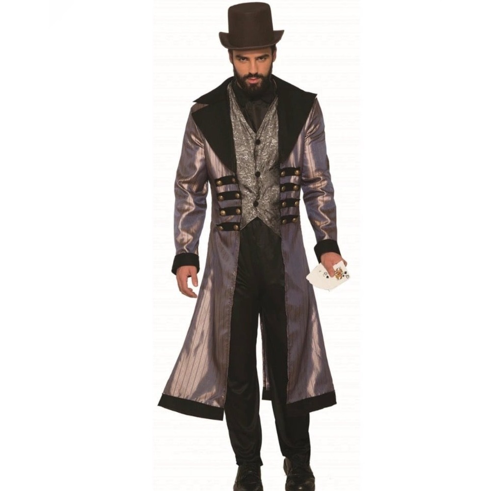 Badlands Wild Western Gambler Suit Adult Mens Costume Long Coat Vest Pants NEW
